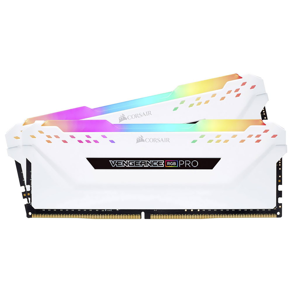 Memória RAM Corsair Vengeance RGB Pro DDR4 16GB (2x8GB) 3600MHz - Branco (CMW16GX4M2D3600C18W)