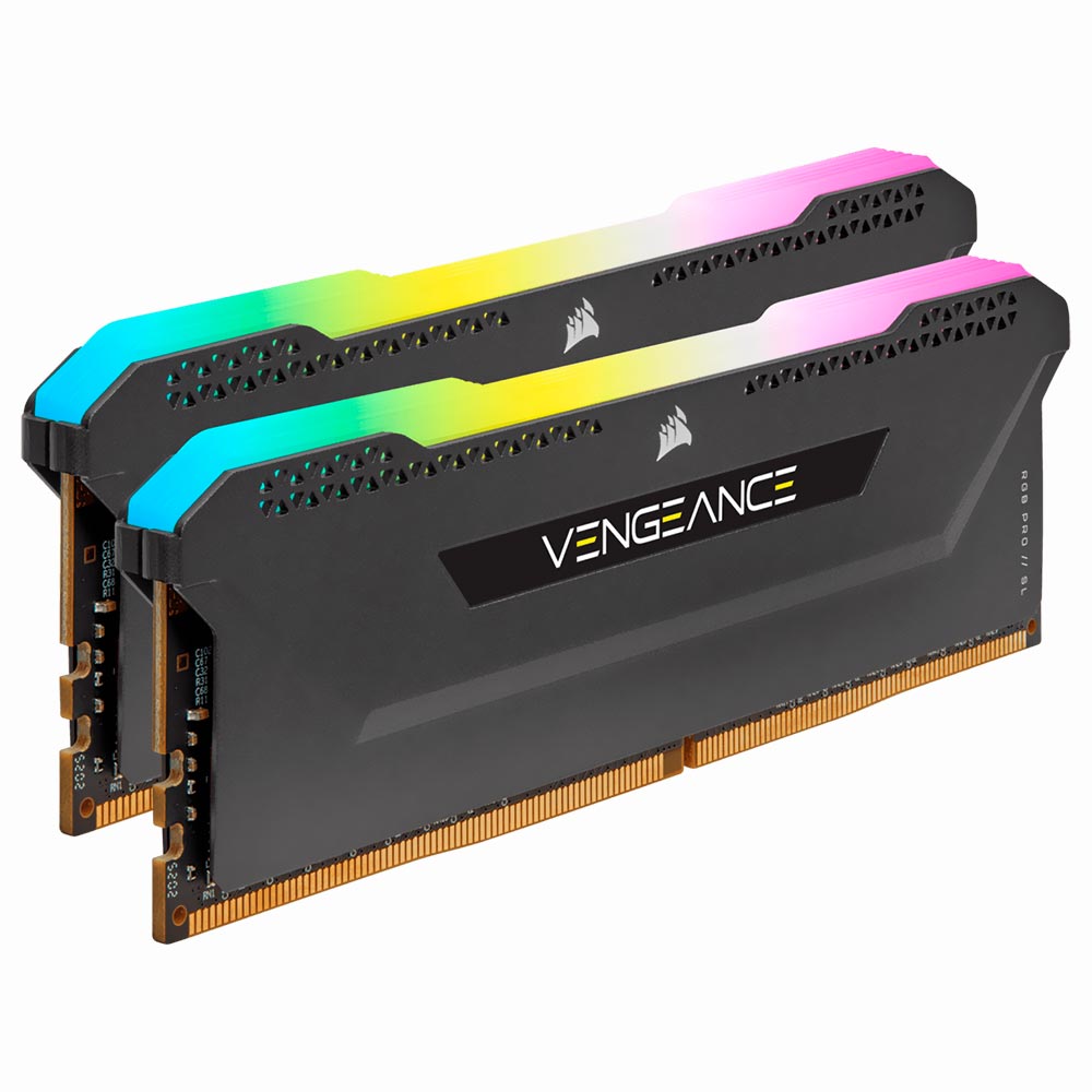 Memória RAM Corsair Vengeance RGB Pro SL DDR4 16GB (2x8GB) 3200MHz - Preto (CMH16GX4M2E3200C16) 