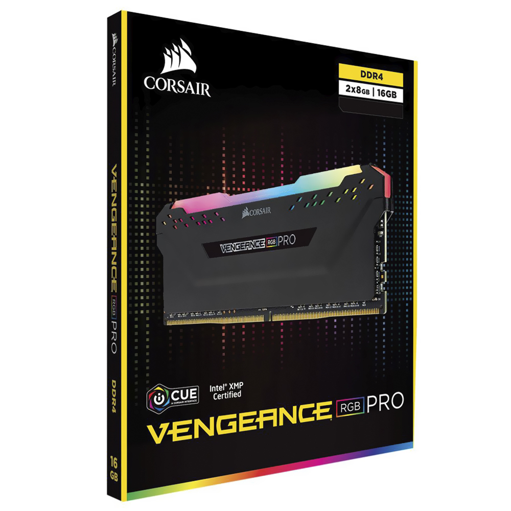Memória RAM Corsair Vengeance RGB Pro TUF DDR4 16GB (2x8GB) 3200MHz - Preto (CMW16GX4M2E3200C16-TUF)
