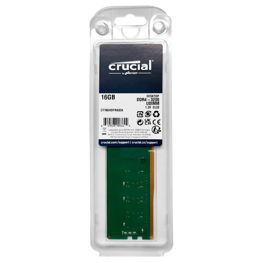 Memória RAM Crucial DDR4 16GB 3200MHz - CT16G4DFRA32A