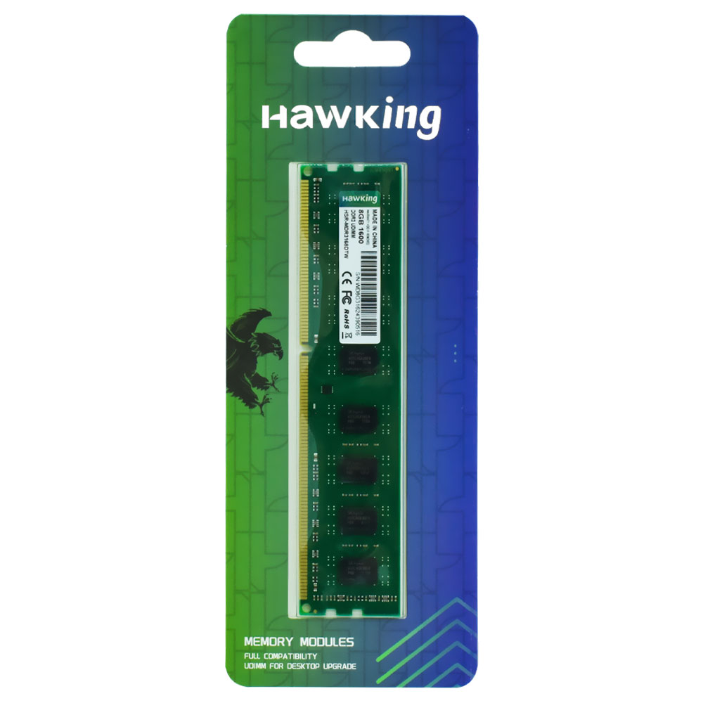 Memória RAM Hawking DDR3 8GB 1600MHz - HSR-MDR3168DTW