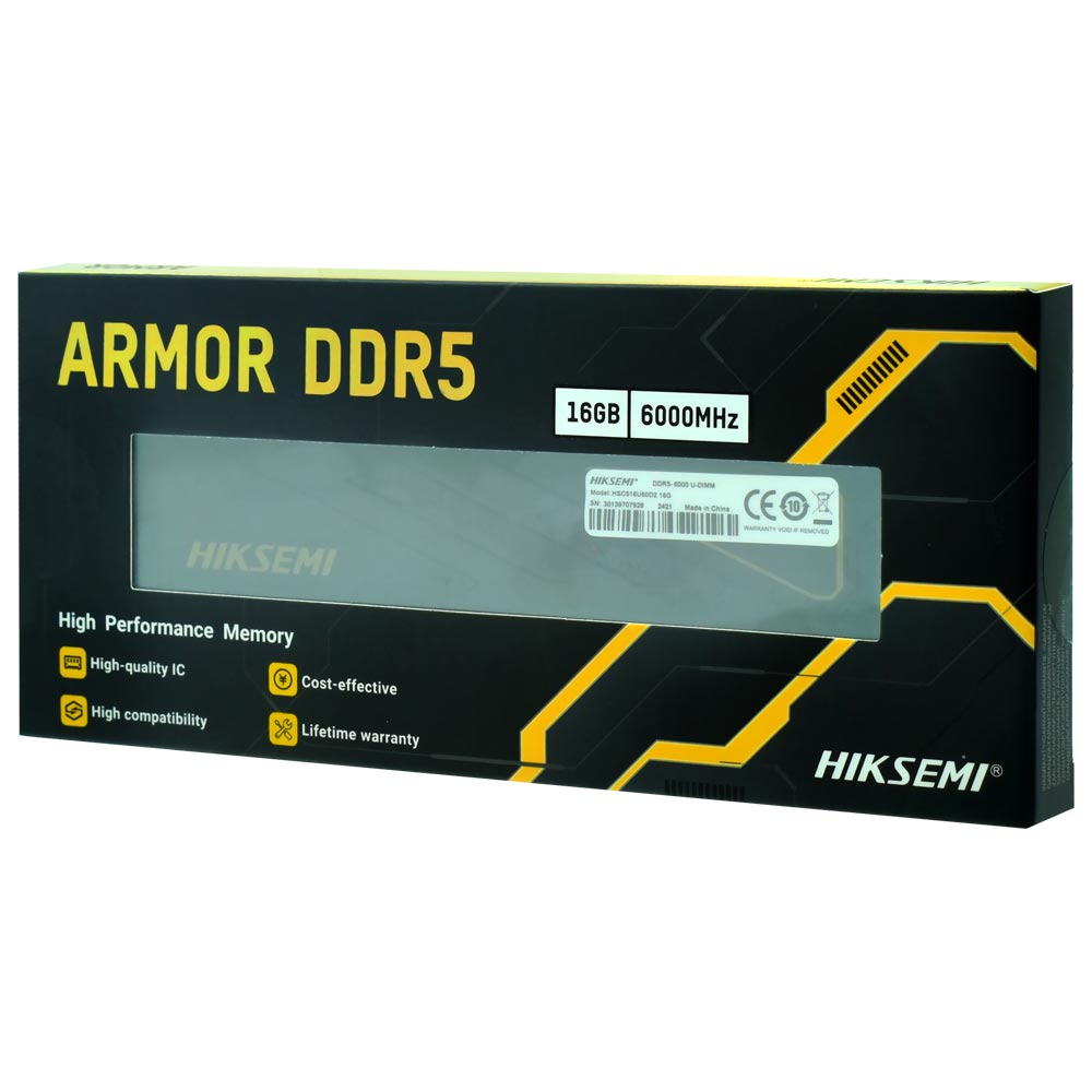 Memória RAM Hiksemi Armor DDR5 16GB 6000MHz - Preto (HSC516U60D2)