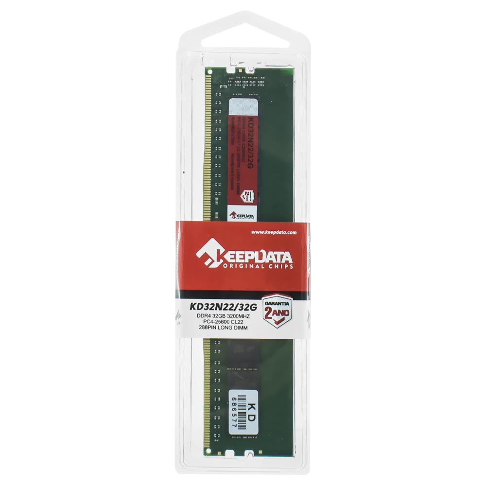 Memória RAM Keepdata DDR4 32GB 3200MHz - KD32N22/32G