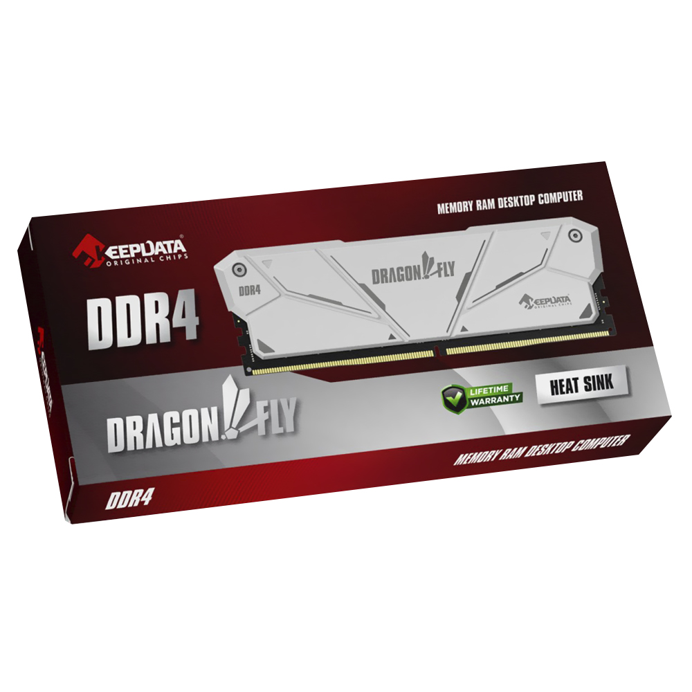 Memória RAM Keepdata Dragonfly DDR4 16GB 3600MHz - Branco (KDH36C18W/16G)