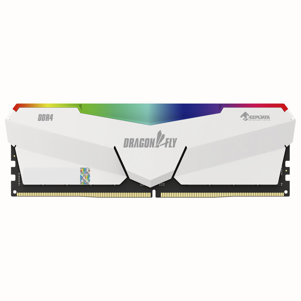 Memória RAM Keepdata Dragonfly DDR4 8GB 3600MHz - Branco (KDHRGB36C18W/8G)