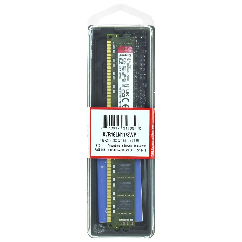 Memória RAM Kingston DDR3L 8GB 1600MHz - KVR16LN11/8WP