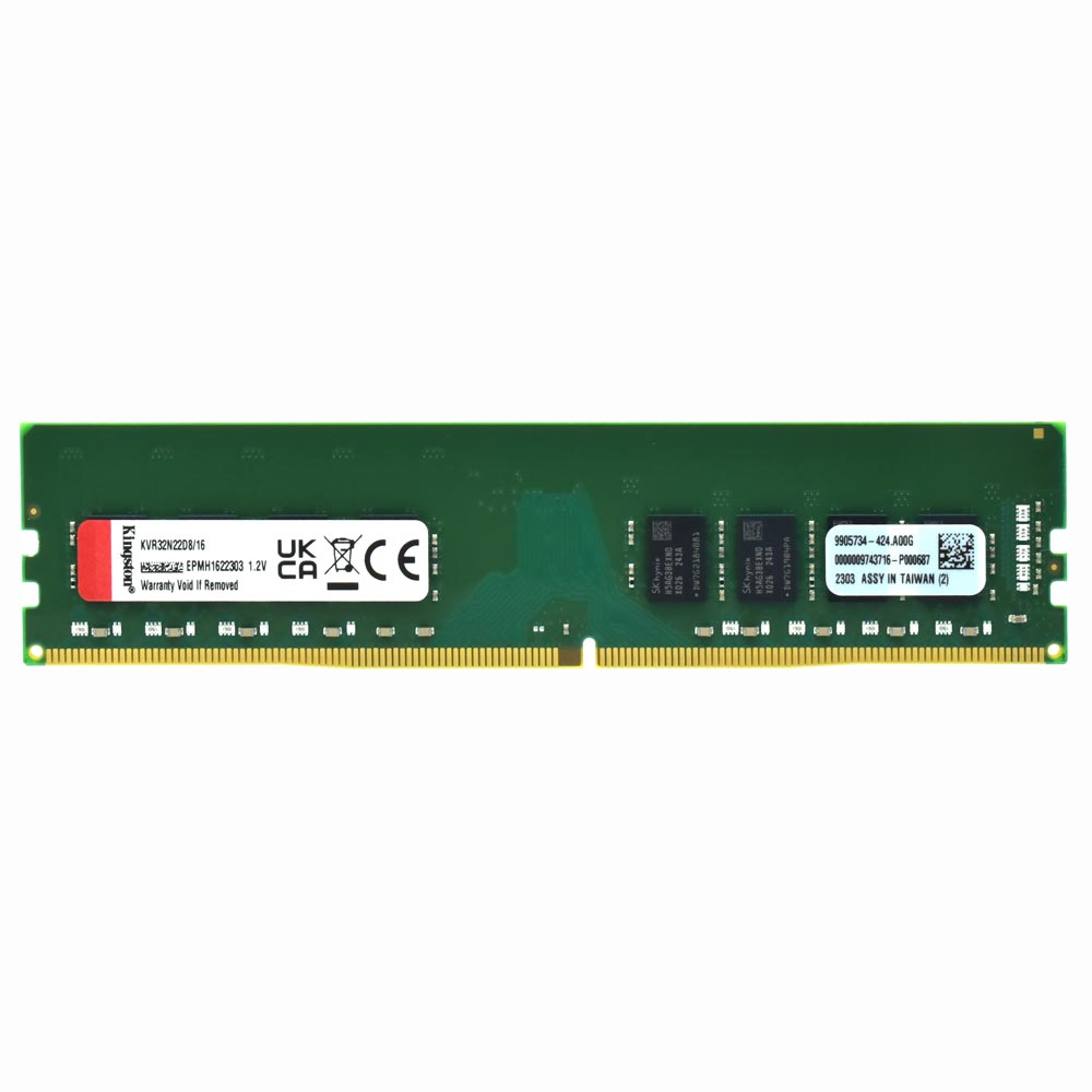Memória RAM Kingston DDR4 16GB 3200MHz - KVR32N22D8/16WP