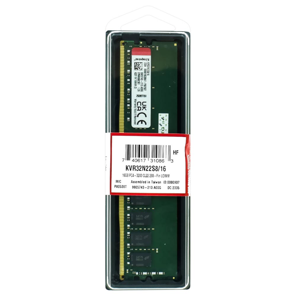 Memória RAM Kingston DDR4 16GB 3200MHz - KVR32N22S8/16