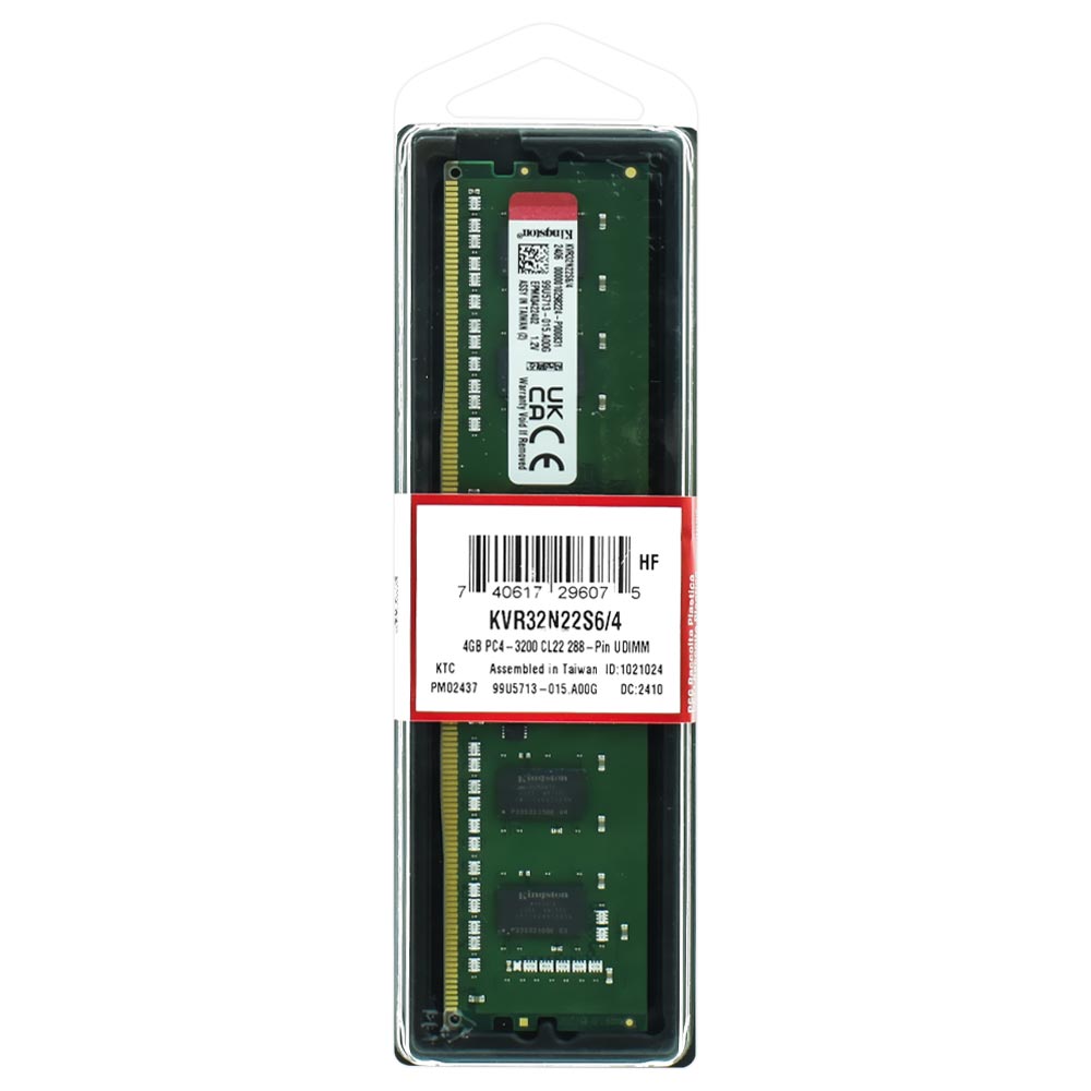 Memória RAM Kingston DDR4 4GB 3200MHz - KVR32N22S6/4