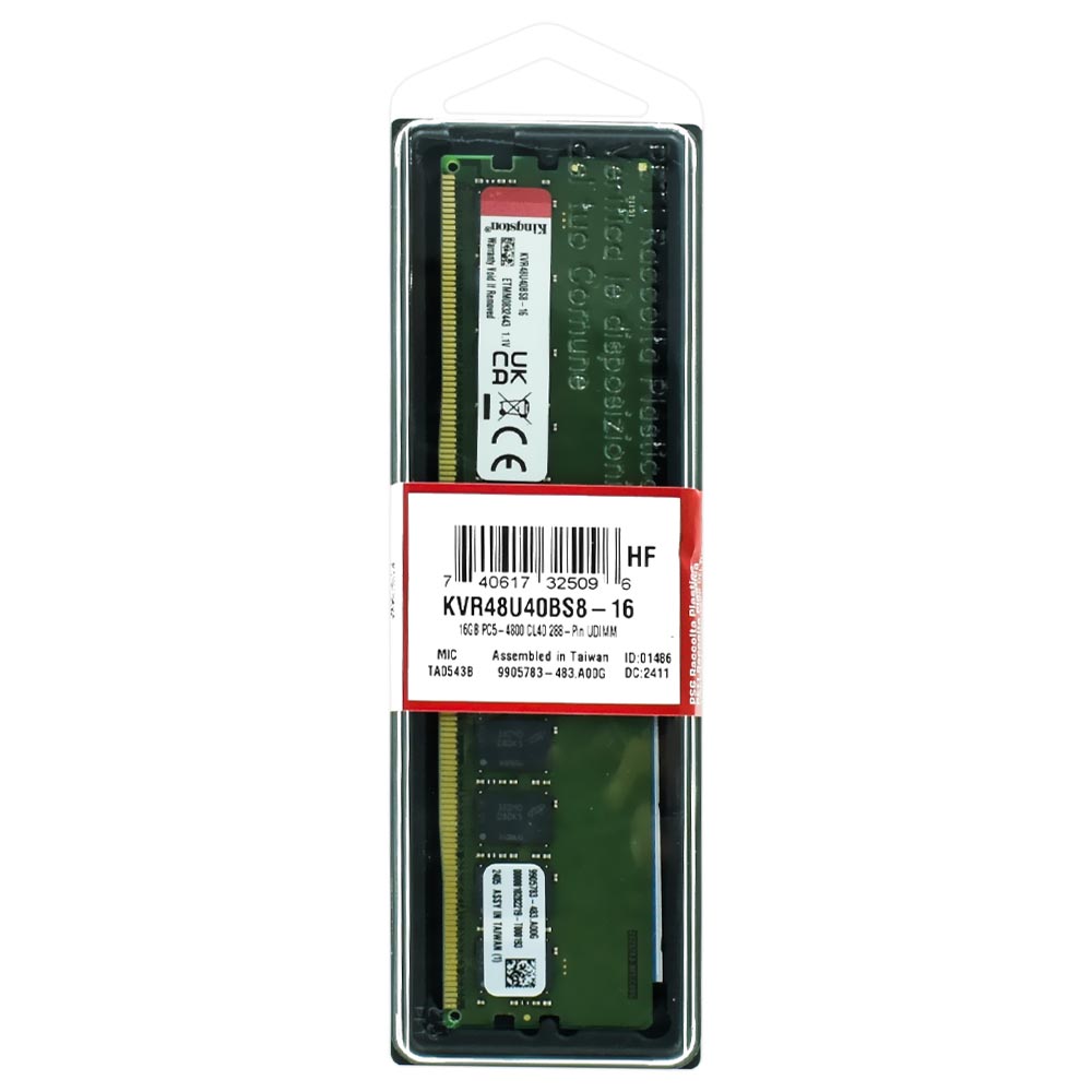 Memória RAM Kingston DDR5 16GB 4800MHz - KVR48U40BS8-16