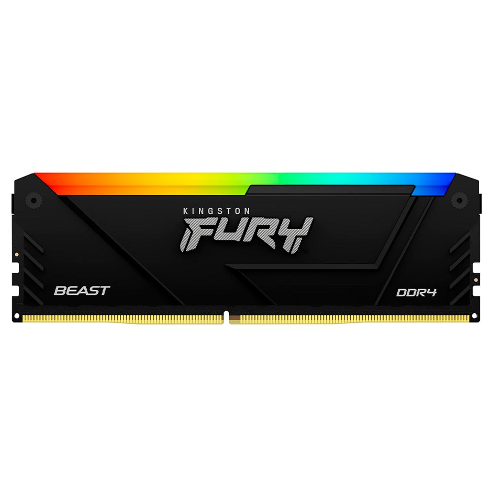 Memória RAM Kingston Fury Beast DDR4 16GB 2666MHz RGB - Preto (KF426C16BB12A/16)