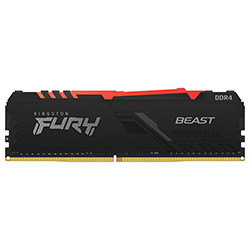 Memória RAM Kingston Fury Beast DDR4 16GB 3000MHz RGB - Preto