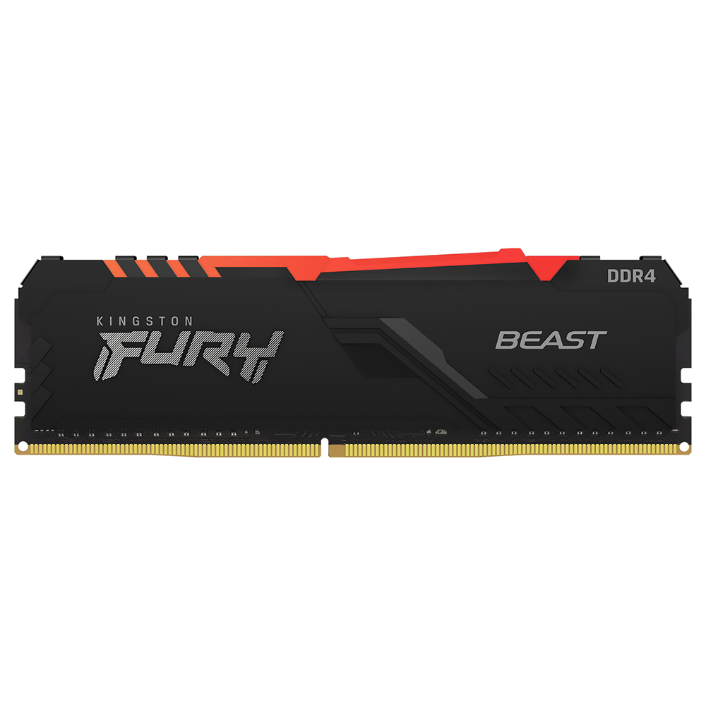 Memória RAM Kingston Fury Beast DDR4 16GB 3200MHz RGB - Preto (KF432C16BBA/16)