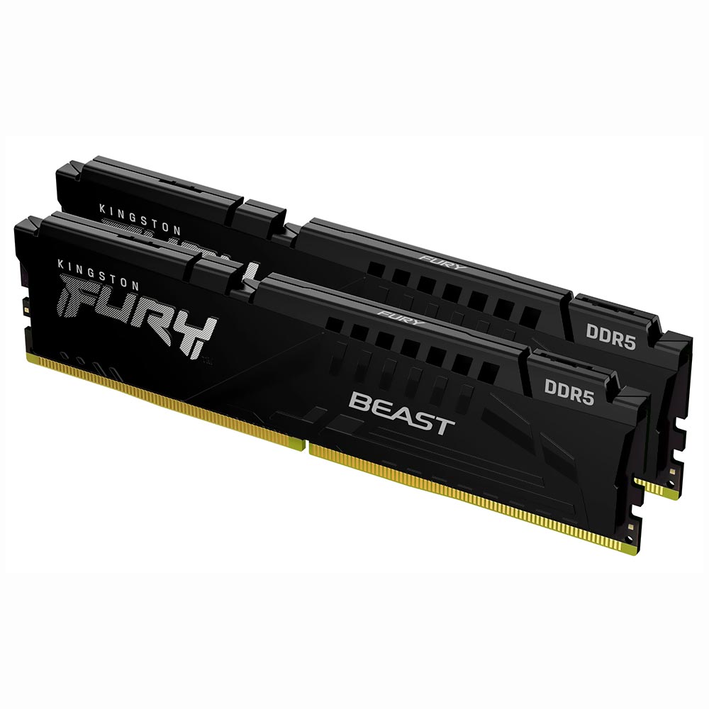 Memória RAM Kingston Fury Beast DDR5 16GB (2x8GB) 5200MHz - Preto (KF552C40BBK2-16)