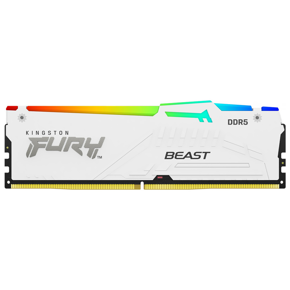 Memória RAM Kingston Fury Beast DDR5 16GB 5200MHz RGB - Branco (KF552C36BWEA-16)