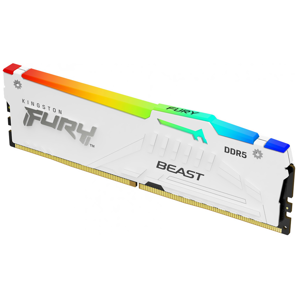 Memória RAM Kingston Fury Beast DDR5 16GB 5200MHz RGB - Branco (KF552C36BWEA-16)