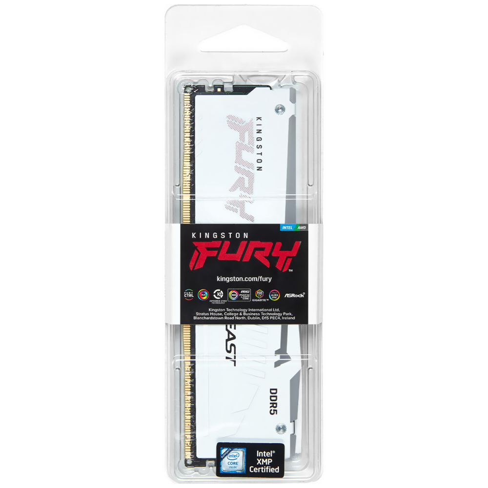 Memória RAM Kingston Fury Beast DDR5 16GB 5200MHz RGB - Branco (KF552C36BWEA-16)