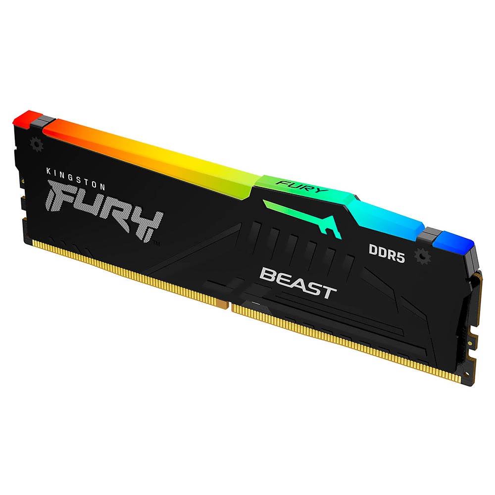 Memória RAM Kingston Fury Beast DDR5 16GB 5200MHz RGB - Preto (KF552C40BBA/16) 
