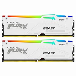 Memória RAM Kingston Fury Beast DDR5 32GB (2x16GB) 6000MHz RGB - Branco (KF560C36BWE2AK2-32)