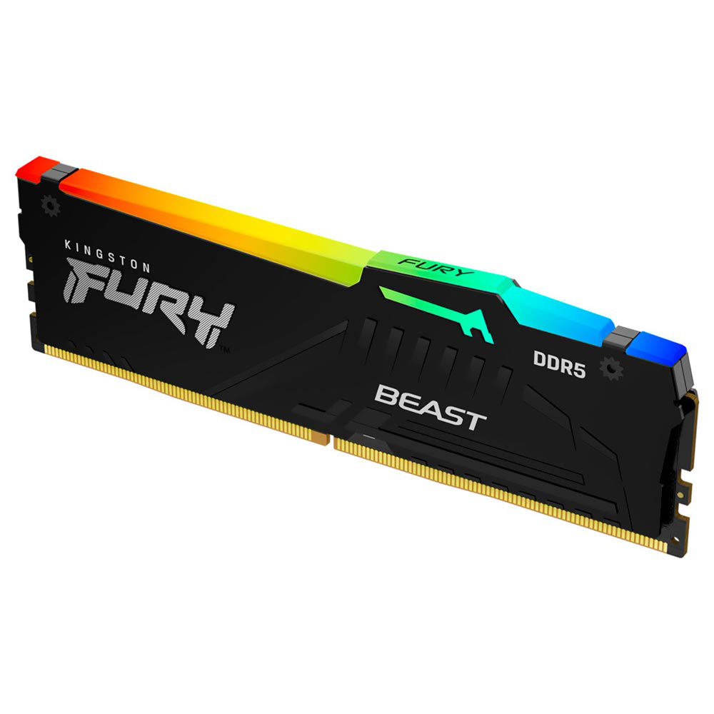 Memória RAM Kingston Fury Beast DDR5 8GB 5200MHz RGB - Preto (KF552C40BBA-8) (OEM)