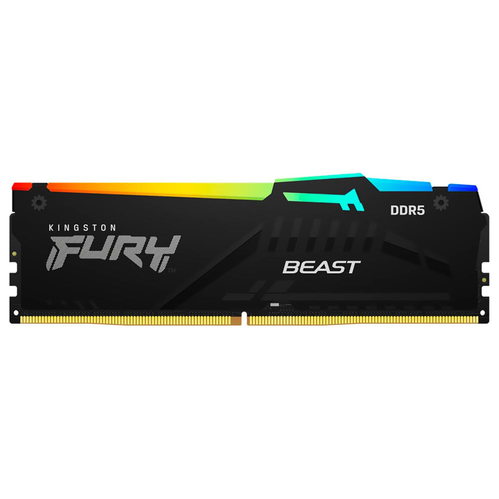 Memória RAM Kingston Fury Beast DDR5 8GB 5200MHz RGB - Preto (KF552C40BBA-8) (OEM)