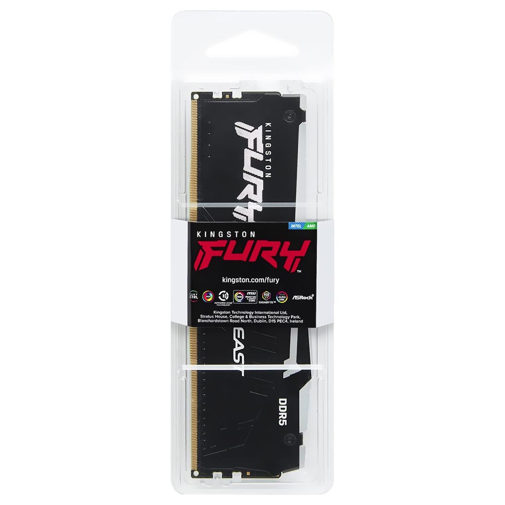 Memória RAM Kingston Fury Beast DDR5 8GB 5600MHz  RGB - Preto (KF556C40BBA-8)