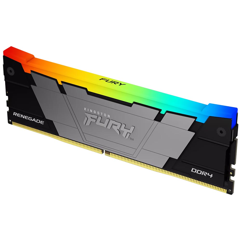 Memória RAM Kingston Fury Renegade DDR4 8GB 3600MHz RGB - Cinza / Preto (KF436C16RB2A/8)