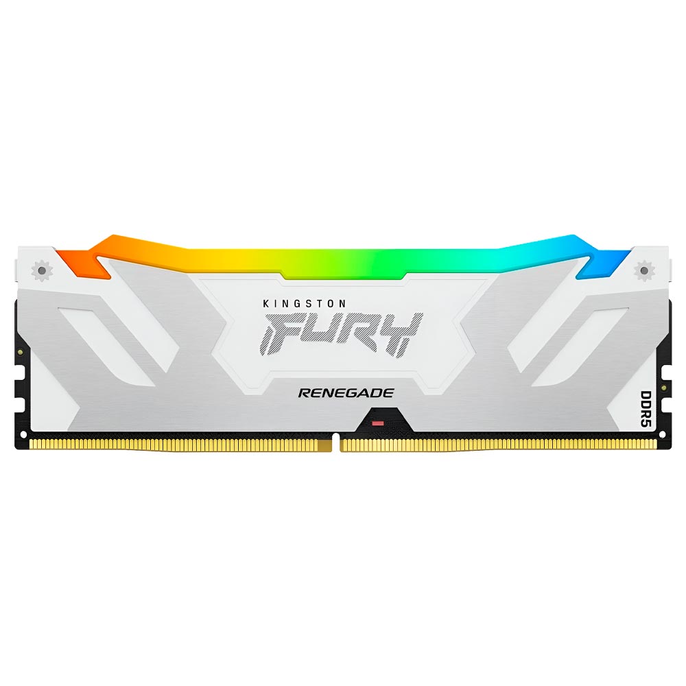 Memória RAM Kingston Fury Renegade DDR5 16GB 6400MHz RGB - Branco / Prata (KF564C32RWA-16)