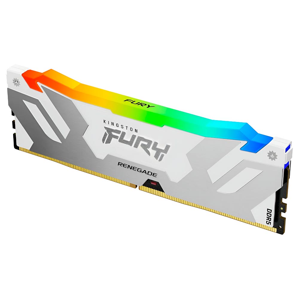 Memória RAM Kingston Fury Renegade DDR5 16GB 6400MHz RGB - Branco / Prata (KF564C32RWA-16)