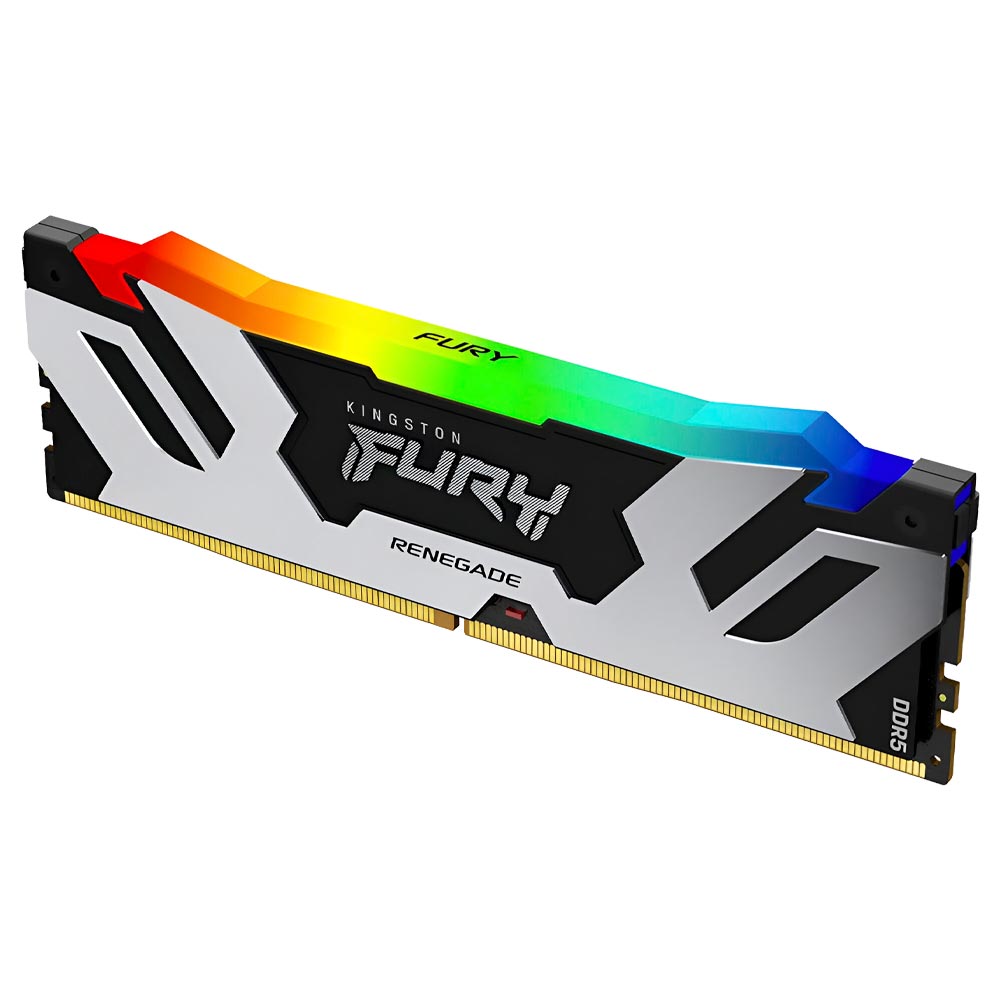 Memória RAM Kingston Fury Renegade DDR5 16GB 6400MHz RGB - Prata / Preto (KF564C32RSA-16)