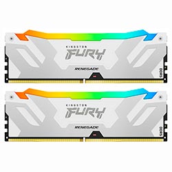 Memória RAM Kingston Fury Renegade DDR5 32GB (2x16GB) 7600MHz RGB - Branco / Prata (KF576C38RWAK2-32)