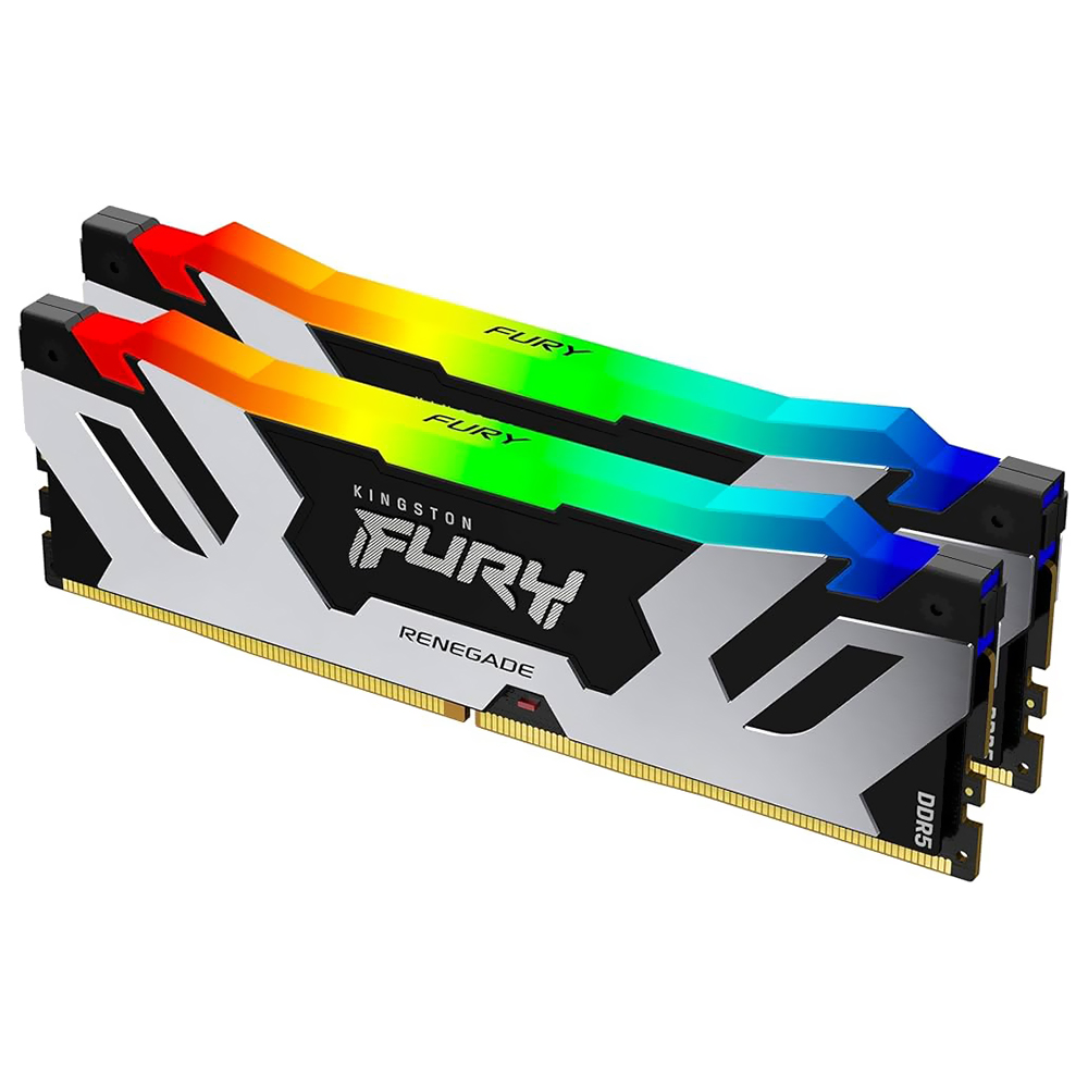 Memória RAM Kingston Fury Renegade DDR5 48GB 6400MHz RGB - Prata / Preto (KF564C32RSA-48)