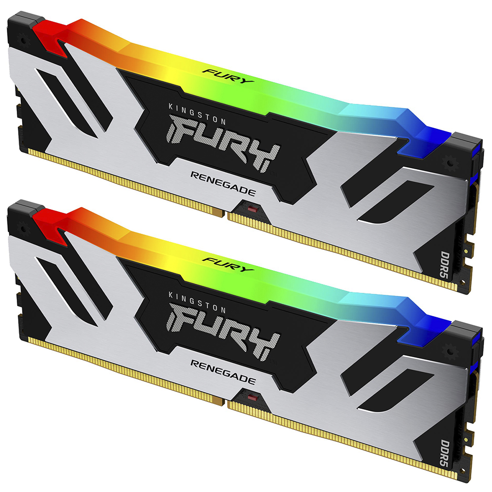 Memória RAM Kingston Fury Renegade DDR5 96GB (2x48GB) 6000MHz RGB - Preto / Prata (KF560C32RSAK2-96)