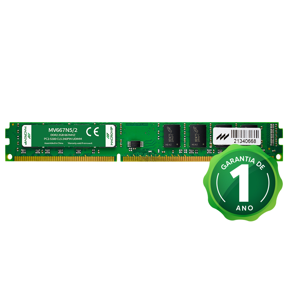 Memória RAM Macrovip DDR2 2GB 667MHz - MV667N5/2