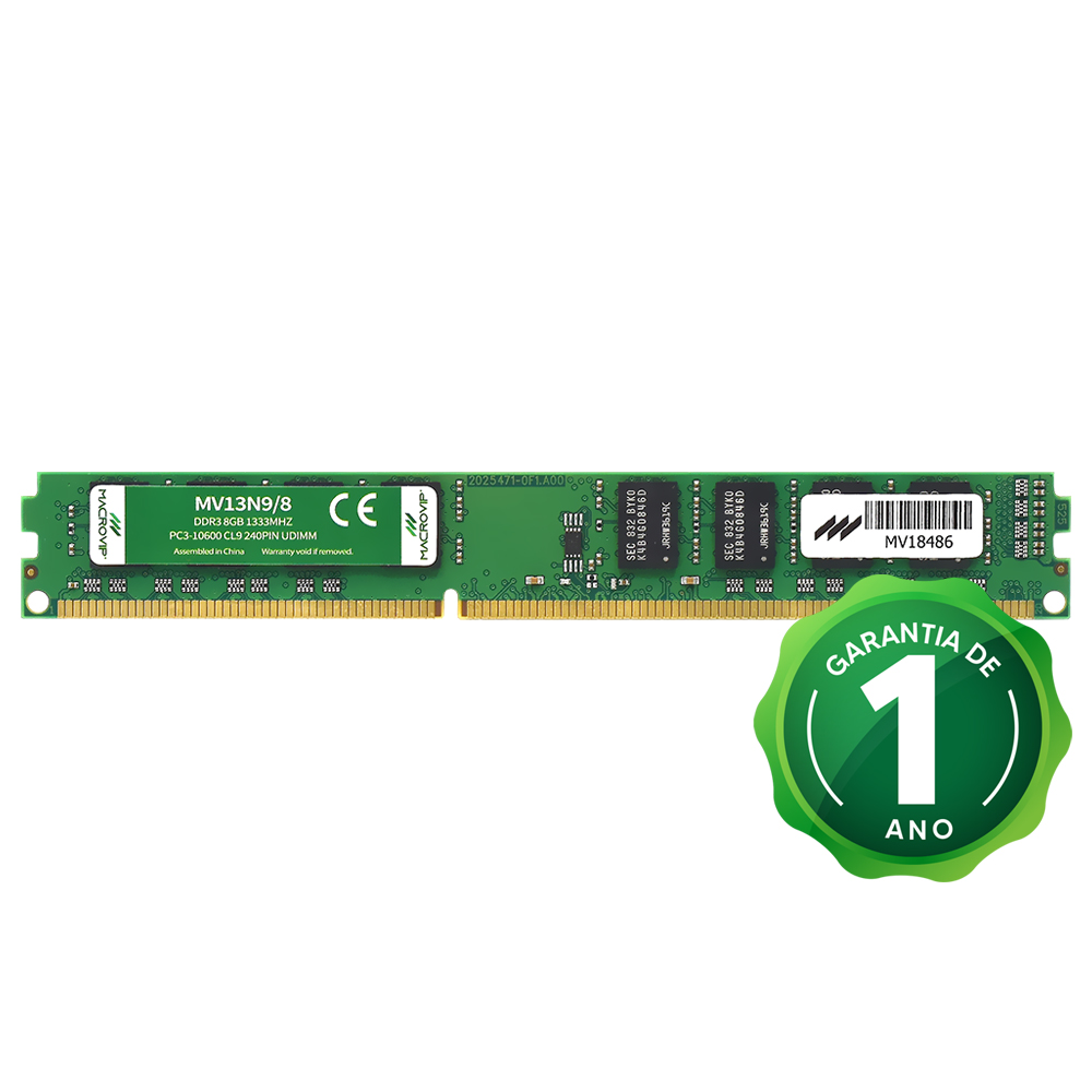 Memória RAM Macrovip DDR3 8GB 1333MHz - MV13N9/8
