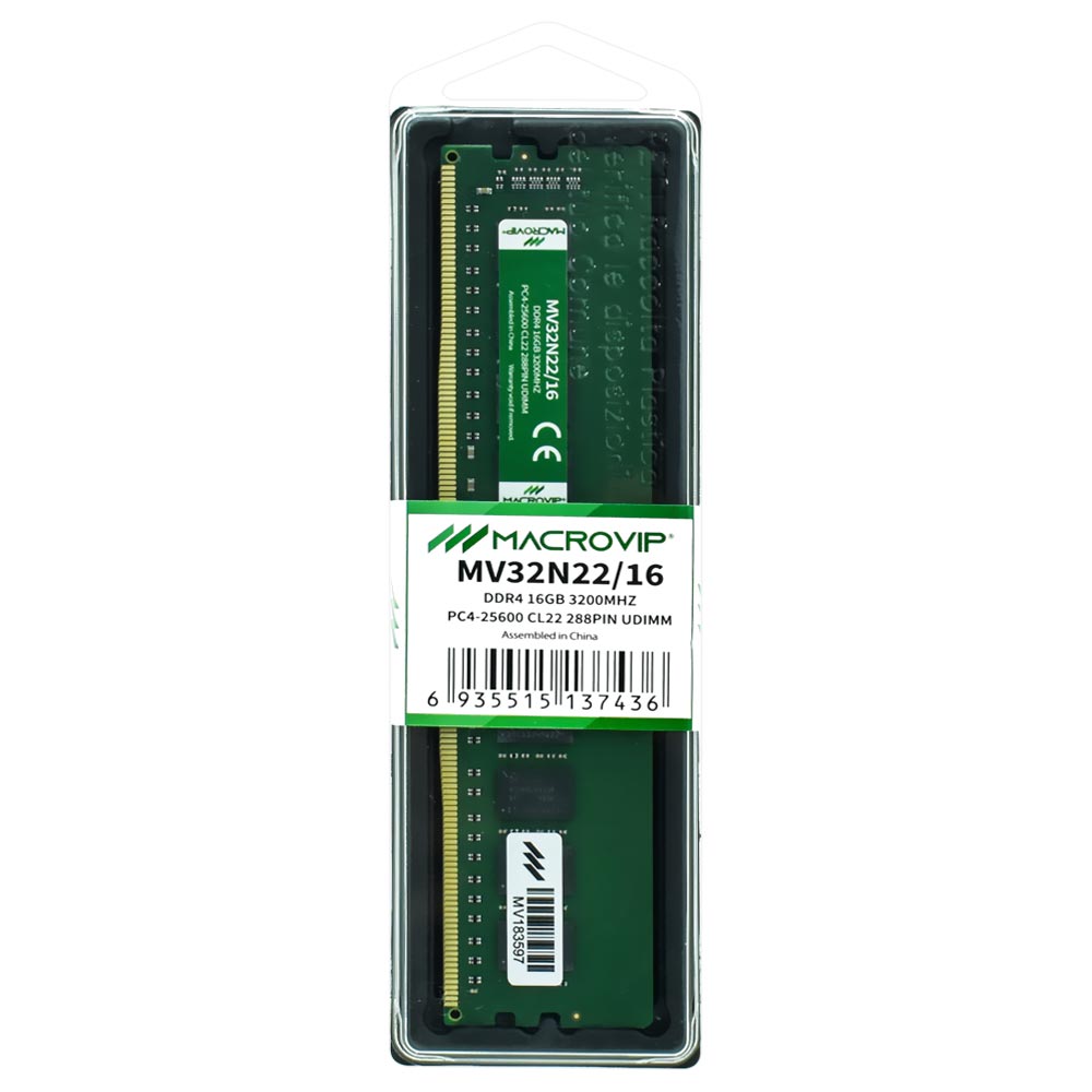 Memória RAM Macrovip DDR4 16GB 3200MHz - MV32N22/16