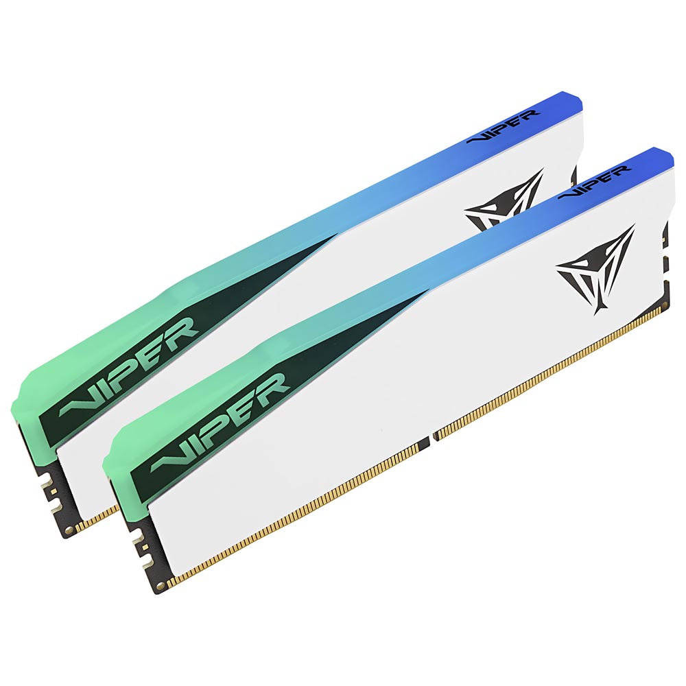 Memória RAM Patriot Viper Elite 5 DDR5 64GB (2x32GB) 6200MHz RGB - Branco (PVER564G62C42KW)