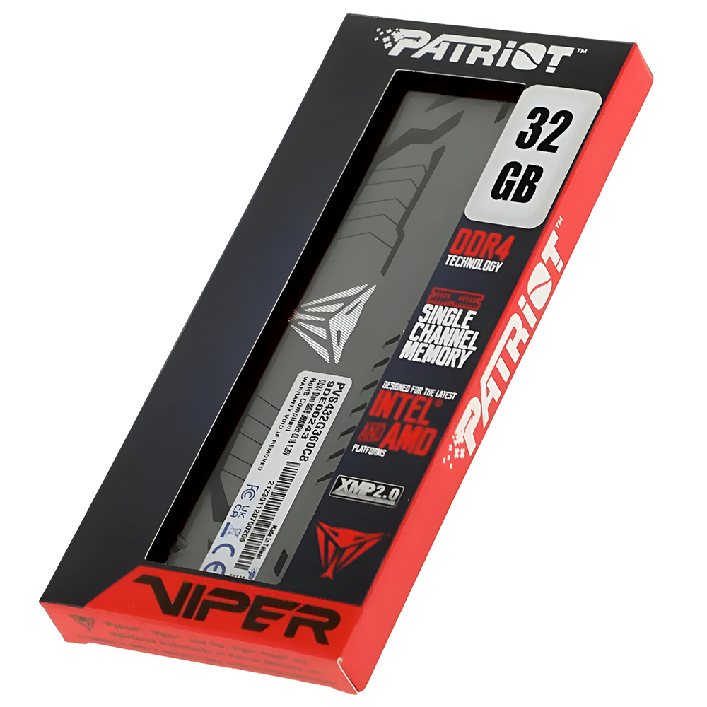 Memória RAM Patriot Viper Steel DDR4 32GB 3600MHz - Cinza (PVS432G360C8)