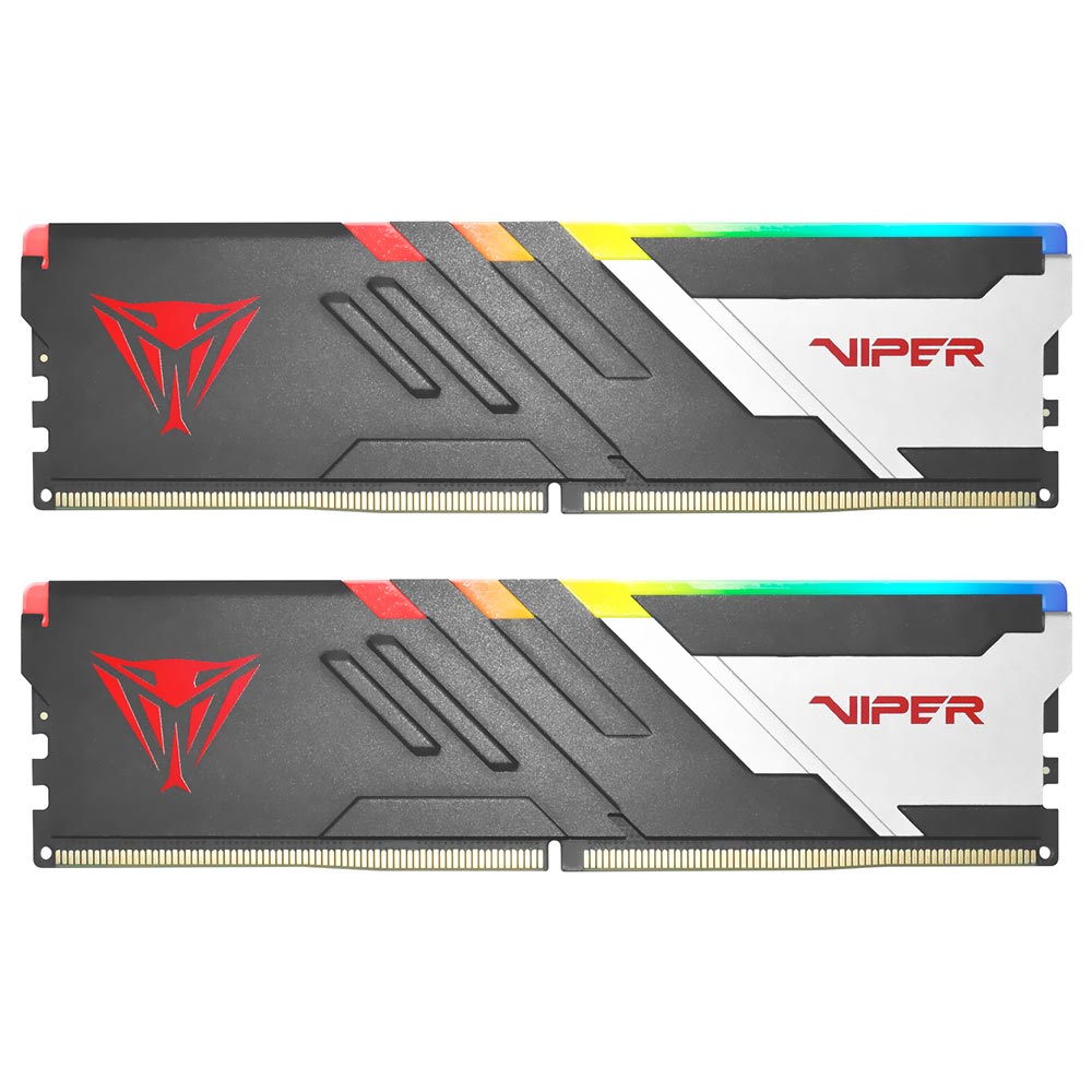 Memória RAM Patriot Viper Venom DDR5 32GB (2x16GB) 6200MHz RGB - Preto / Prata (PVVR532G620C40K)