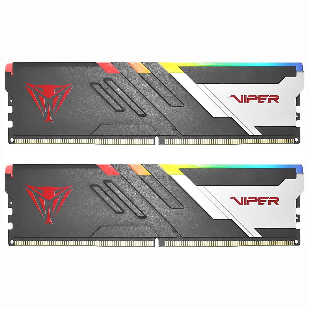 Memória RAM Patriot Viper Venom DDR5 32GB (2x16GB) 6600MHz RGB - Preto / Prata (PVVR532G660C34K)