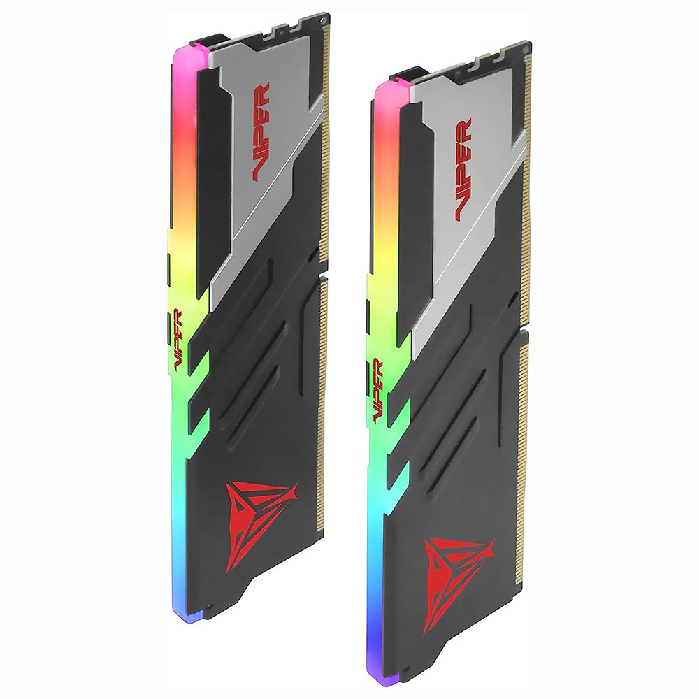 Memória RAM Patriot Viper Venom DDR5 32GB (2x16GB) 6600MHz RGB - Preto / Prata (PVVR532G660C34K)