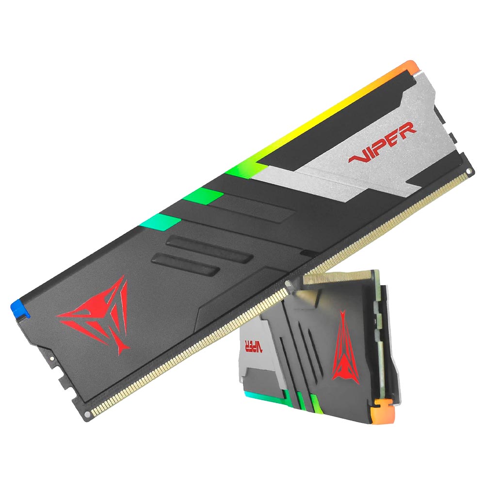 Memória RAM Patriot Viper Venom DDR5 32GB (2x16GB) 7400MHz RGB - Preto / Prata (PVVR532G740C36K)