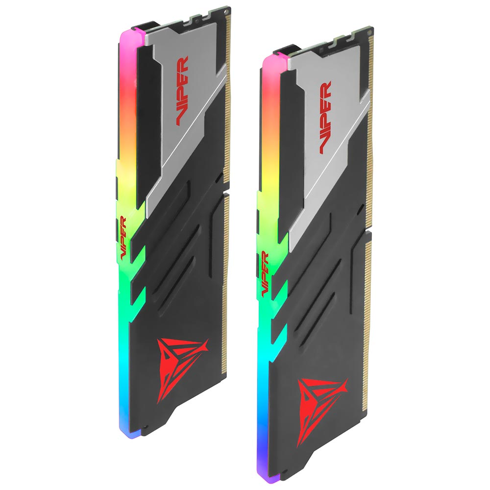 Memória RAM Patriot Viper Venom DDR5 64GB (2x32GB) 5200MHz RGB - Preto / Prata (PVVR564G520C40K)