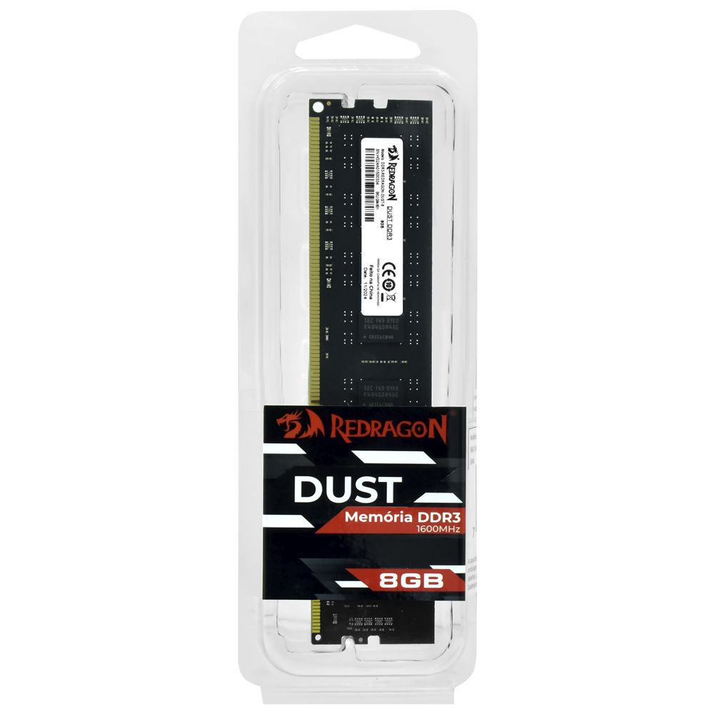 Memória RAM Redragon Dust DDR3 8GB 1600MHz - GM-601