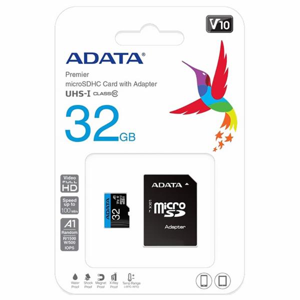 Cartão de Memória Micro SD ADATA V10 32GB Classe 10 - AUSDH32GUICL10A1-RA1