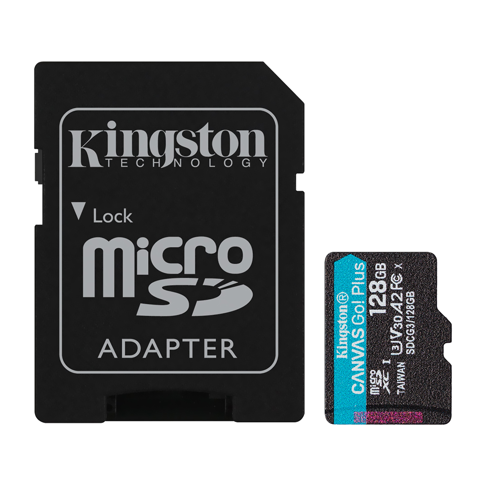 Cartão de Memória Micro SD Kingston Canvas GO Plus U3 V30 128GB