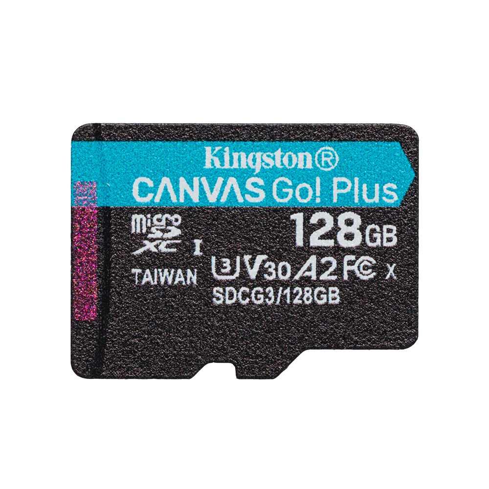 Cartão de Memória Micro SD Kingston Canvas GO Plus U3 V30 128GB