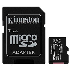 Cartão de Memória Micro SD Kingston CANVAS Select Plus de 32GB 