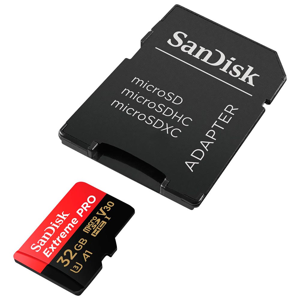 Cartão de Memória Micro SD SanDisk Extreme Pro V30 U3 32GB 4K - SDSQXCG-032G-GN6MA