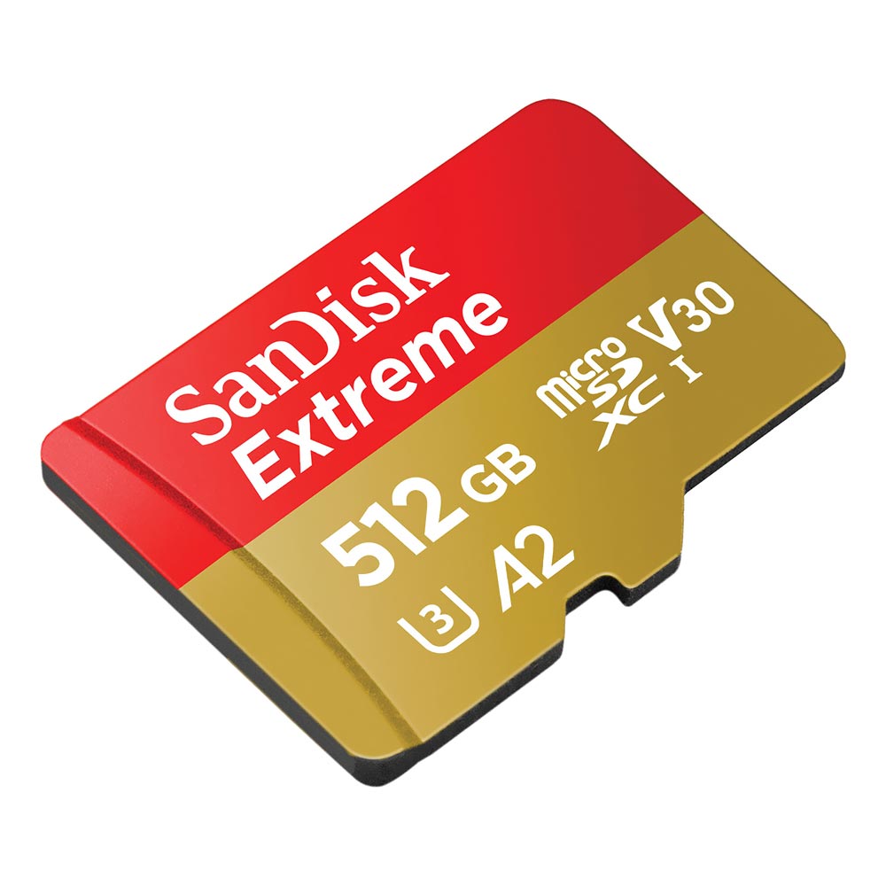 Cartão de Memória Micro SD Sandisk Extreme V30 A2 U3 512GB 4K UHD - SDSQXAV-512G-GN6MA